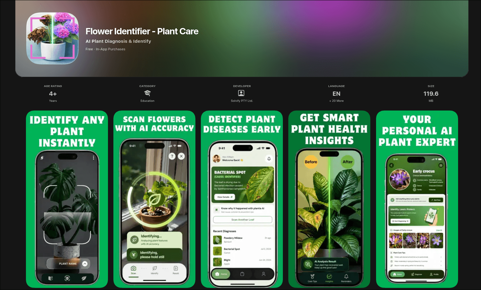 FLOWER IDENTIFIER — PLANT CARE